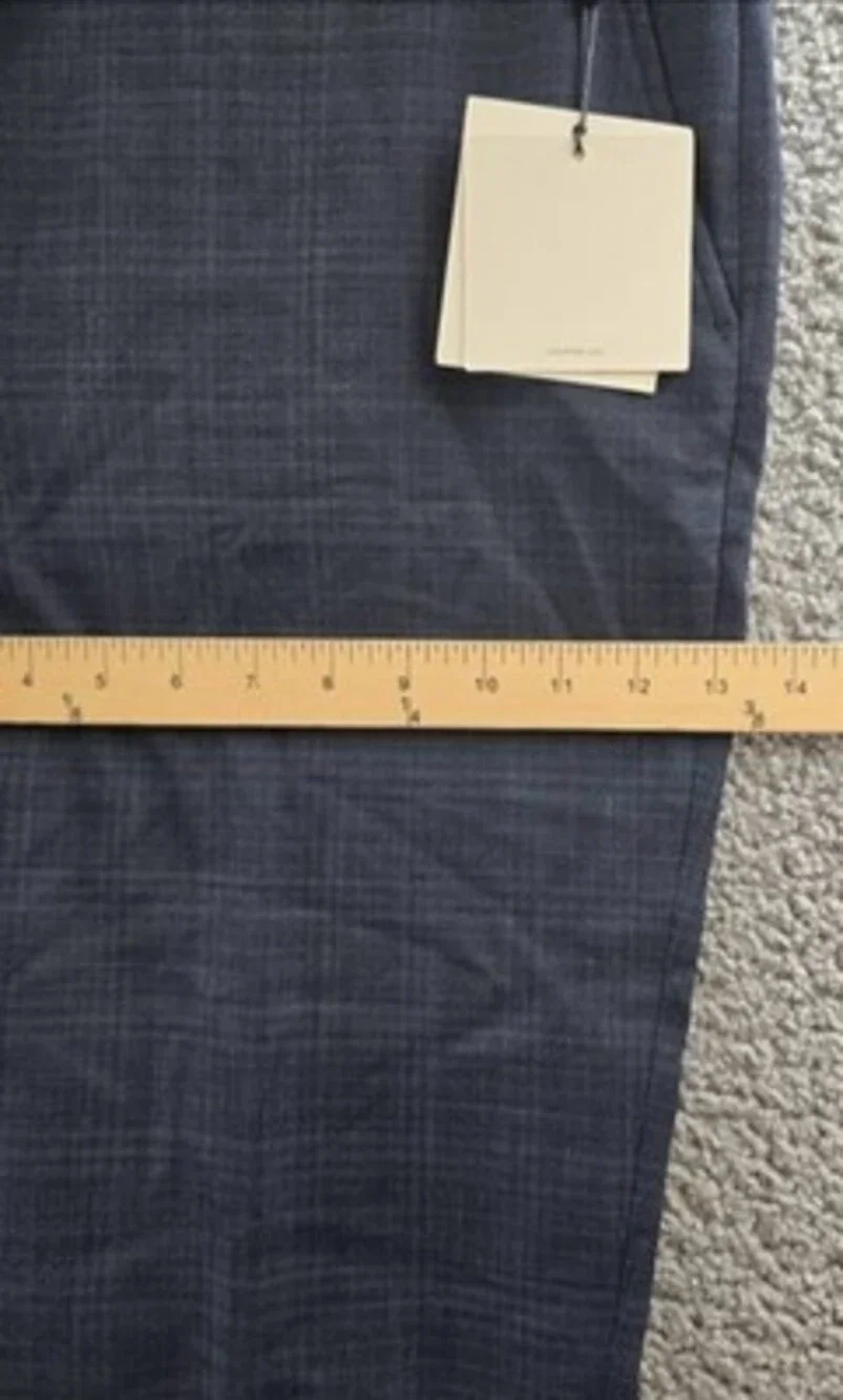 Calvin Klein Wool Blend Slim Fit Suit Pants Men's 38x32 Blue Hook & Tab Closure